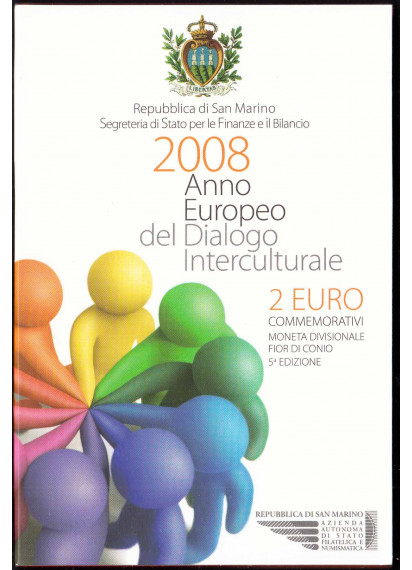 2008 - Dialogo Interculturale 2 € in  Folder San Marino